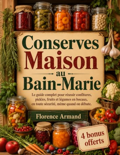Conserves Maison au Bain-Marie: Le guide complet pour réussir confitures, pickles, fruits et légumes en bocaux, en toute sécurité, même quand on débute