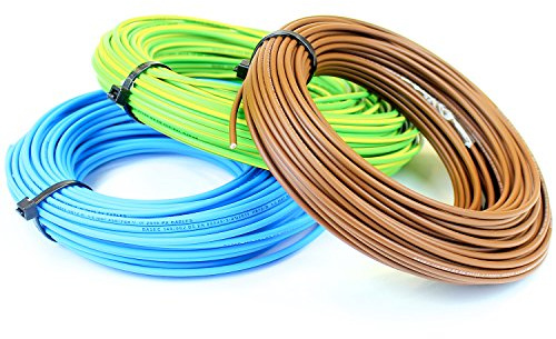 10 mm Single Core Conduit Cable 6491X Blue & Brown & Yellow/Green Ali's DIY - 1 Metre Cut Length