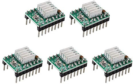 Jopto StepStick A4988 grüner Arduino Stepper kompatibler Motor-Treiberträger RepRap-Modul mit Mini-Kühlkörper für 3D-Drucker Controller RepRap Ramps1.4