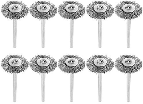10Pcs 25mm Steel Wire Brush,Mini Steel Wire Wheel Brush Wire Polishing Brush of Stainless Steel for Grinder Rotary Tool for Metal Polishing of Jewelry,Watch for Machinery,Industry,Electronics