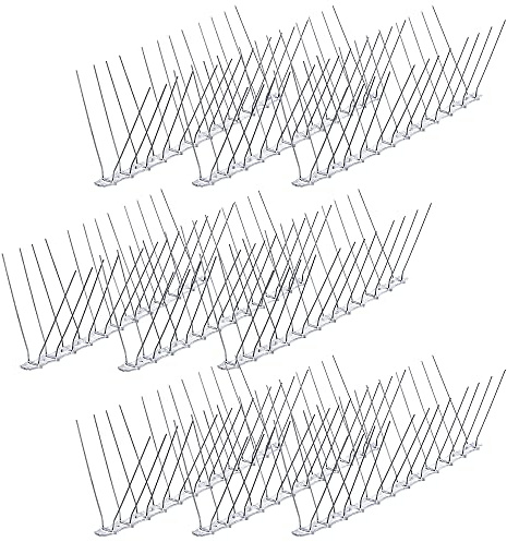 KADAX 9er Set Vogelabwehr, 3 Meter, Vogelschutz aus Edelstahl, Polycarbonat, Taubenabwehr mit Sollbruchstellen, Vogel Spikes, Taubenspikes für draußen, Fensterbank, Balkon, Dach