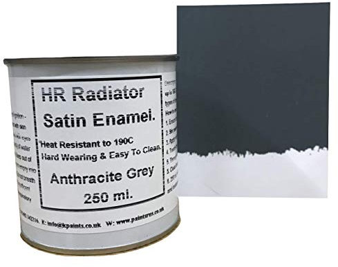 1 x 250ml Anthracite/Dark Grey Heat Resistant Satin Radiator Paint