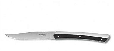 Comas - Coltello extra per carne, in acciaio inox, lama liscia K2, colore: Nero