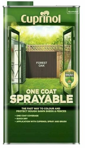 Cuprinol One Coat Sprayable Fence Treatment Silver Copse 5 Litre, 5L,CUPNSFTSC5L