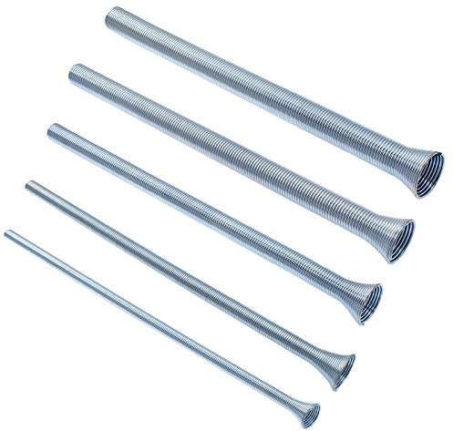 TUOREN - Set di piegatubi a molla da 1/4, 3/8, 1/2, 5/8 e 3/4 per tubi in rame, alluminio e acciaio a parete sottile, lunghezza 350 mm, confezione da 5