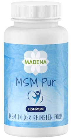 MADENA MSM Pur, OptiMSM Methylsulfonylmethan 90 Kapseln vegan, das reinste MSM der Welt, hochdosiert und optimal bioverfügbar in Form von Coarse Flakes