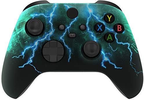 eXtremeRate DIY-Ersatz Front Gehäuse Case für Xbox Series X&S Controller, Custom Vordere Hülle Matte Faceplate Cover Zubehör für Xbox Core Controller Model 1914-Grüner Sturm