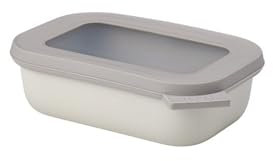 Mepal - Multi Bowl Cirqula Rectangular - Contenitori Plastica con Coperchio - Adatto come Contenitore Ermetico per Frigo, Microonde, Congelatore da Portata - Ciotole Cucina - 500 ml - Nordic white