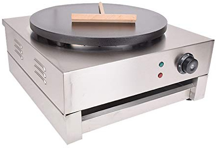 KOUWO Electric Crepe Maker 16 Large Crepe Machine Maker Pancake Making Machine Flat Plate Crepe Griddle (Silver(110V))