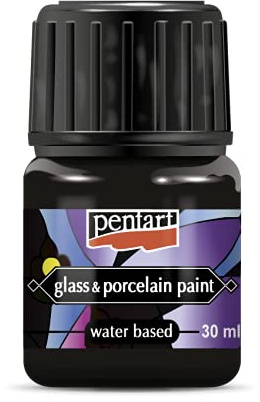 Zita´s Creative Glas- und Porzellanfarbe 30ml - schwarz (deckend). Glass- and porcelain paint, Glasmalerei