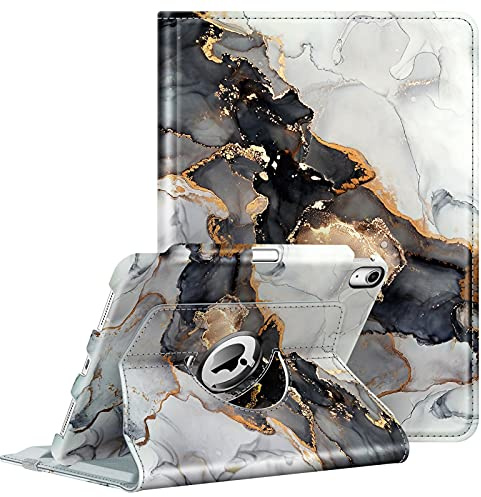 FINTIE - Funda Compatible con iPad Air de 5ª generación (2022) / iPad Air 4ª generación (2020) 11 con Soporte Giratorio de 360 Grados, Encendido y Apagado automático, mármol Nublado
