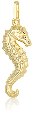 NKlaus Seepferche Kettenanhänger Damen Glanz aus 333 Gelb Gold 8 Karat 25x5mm Anhänger