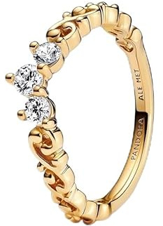 Pandora Moments Ring königliche Tiara, 14-karätig vergoldet, mit klarem Cubic Zirkonia