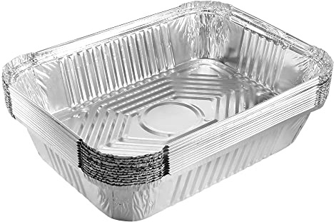 sourcing map 10 x 7.5 Aluminum Foil Pans, 59oz Disposable Trays Containers for Kitchen Roasting Baking Cooking 12pcs