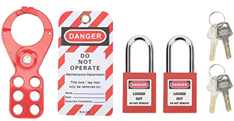 Kit de Bloqueo Y Etiquetado con Cerrojo de Seguridad, Candado, Llaves de Etiqueta Loto, a Prueba de Manipulaciones para Equipos Industriales(Grillete de 38 mm/1,5 pulg.)