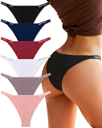 FINETOO Slips Brésiliens pour Femme Culotte Coton Respirant Slip Stretch sous-VêTement Sexy Chic Multi-Pack S-XL