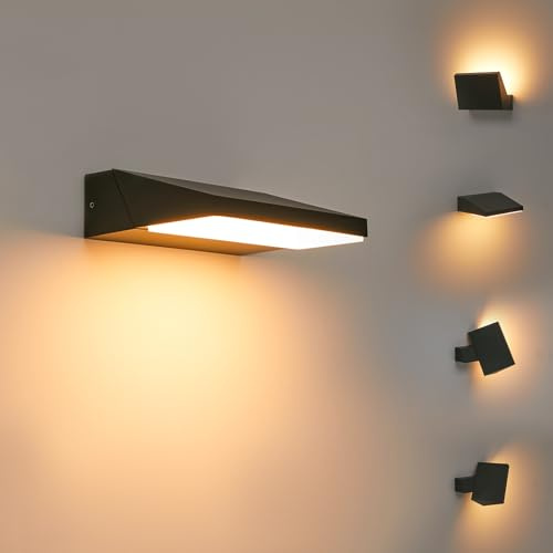 CELAVY LED Wandleuchte Wandlampe aussen - Außenwandleuchte 11W, Modern Außenleuchte Außenlampe Aussenlampe Wand, IP65 Wasserdicht Aussenleuchte Außenbeleuchtung Ausenbeleutung Hauswand, Schwarz