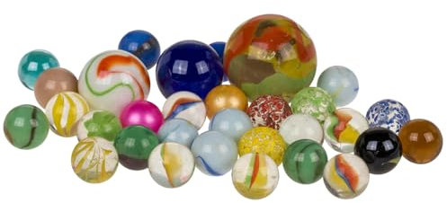 Out of the blue Glasmurmeln Murmel Spiel ca. 250g Bunte Glaskugeln Diverse Größen Basteln Spiel