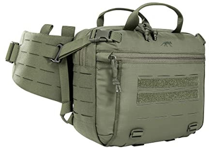 Tasmanian Tiger TT Modular Hip Bag 3 - große Taktische 5 Liter Hüft-Tasche, vielseitige Rucksack Zusatz-Tasche mit separat als Warrior Belt verwendbarem Hüft-Gurt und Lasercut Molle, Oliv