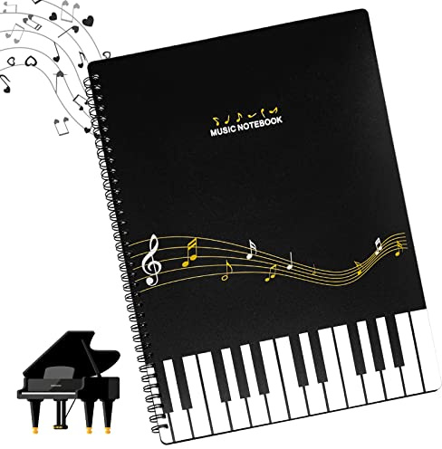 AMJKEJI Notenmappe für Notenblätter Beim Spielen, Kunststoff Konzert-Chorfolder A4 Größe Dokumente Halter Notenordner Aufklappbar Notenmappe Musikgeschenke für Notenblätter 30 Taschen / 60 Seiten