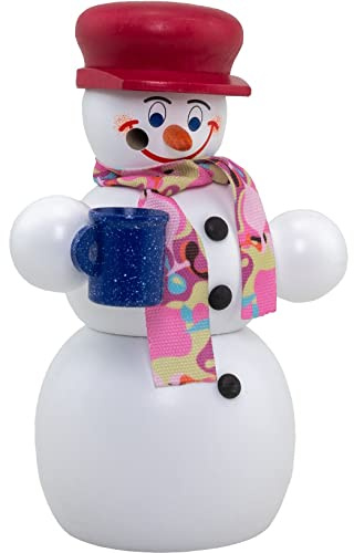 Seiffener Volkskunst Räuchermann Schneemann, 13 cm hoch, original Erzgebirge von Seiffener Volkskunst
