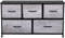Requena Wide Chest of Drawers with 5 Drawers and Wood Top, Large Storage Space, Easy to Install Room Organizer for Bedroom, Living Room, Nursery (CD-206-GREY-BLK)