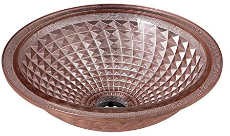 HYCLAM Badezimmer-Waschbecken, Glas-Waschbecken, Aufsatz-Waschbecken, rundes Waschbecken, 12 mm Dickes, gehärtetes Kristall-Badezimmer-Waschbecken mit Abfluss-Kombination
