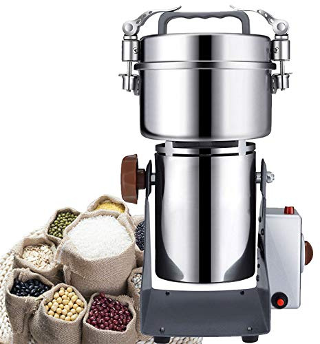 NOALED Moulin à céréales électrique 220 V, broyeur à épices Commercial de Grande capacité broyeur à Herbes Multifonction broyeur à café en Acier Inoxydable, broyage Rapide en 30 Secondes