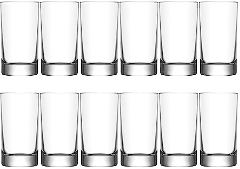 CLEARFEE Mini Trinkgläser-Set 6,12 oder 24-teilig aus hochwertigem Glas Schnapsgläser 150 ml Wassergläser Wasserglas 5cm Durchmesser Trinkglas spülmaschinengeeignete Gläser (12Stk.)