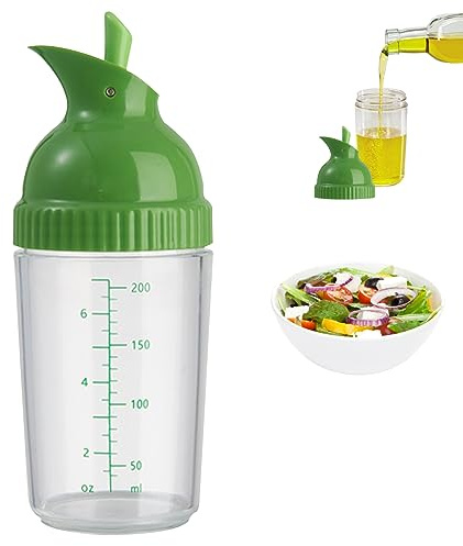 Drizzlers Dressing Shakers, Salatdressing Shaker 200ml Clear Salat Dressing Mixerflasche mit Skala Sput