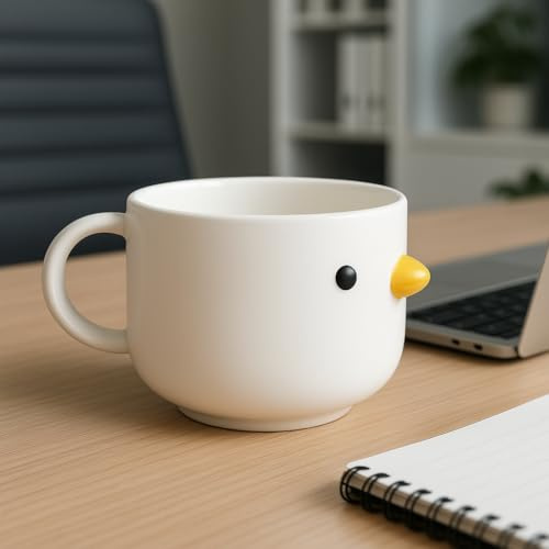 TULANDOT Kreative Ente Tasse & Keramik Tasse & Hühner Tasse & Cute Kaffeetassen & 3D Duck Mug,Perfekt für Eine Cappuccino Tassen Tolles Geschenk für Kaffeeliebhaber (270ml)