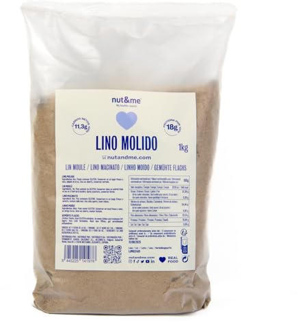 Semillas de lino molido 1 kg nut&me | Semillas de linaza | Fuente de proteínas | Rico en fibra | Sin conservantes ni aditivos |