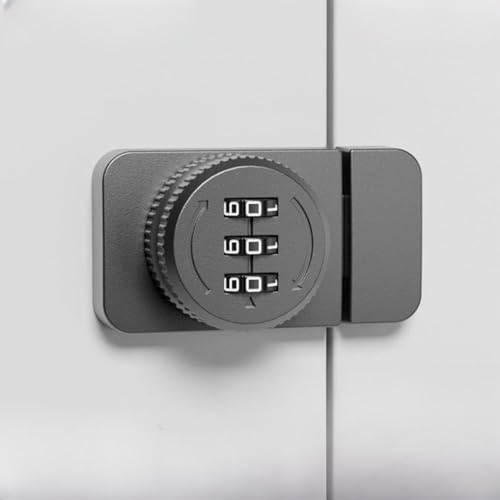 Serratura digitale a combinazione senza chiave, per armadietti in vetro, armadietti e porte scorrevoli, con password, colore: grigio