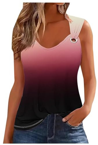 Tank Top Damen Oberteile Sommer Ärmellose Oberteile Basic Top Blusentop Lässige Weste Rundhals Blusen Elegant Camisole Tank Yoga Crop Tops Weste Damen Sommer