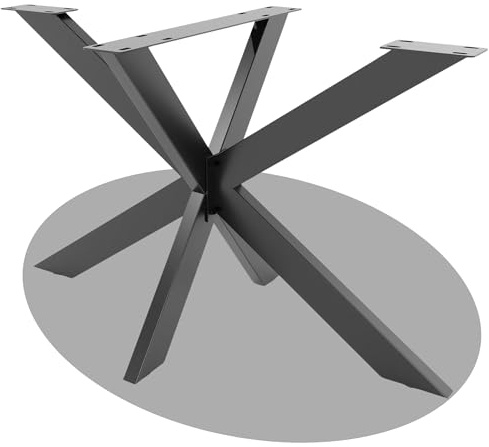 DELUKE® Tischgestell Metall KRYT Schwarz matt | inkl. Schrauben + Bodenschoner | Tischbein Tischkufe Tischgestell für Holztisch Esstisch Schreibtisch Sitzbank | 71x120x68cm