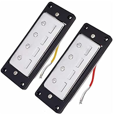 1 Set Gitarre Pickups Mini 4 String Bass Guitar Humbucker Pickups Mit Schwarzem Ring Chrome Pickup für E-Gitarre