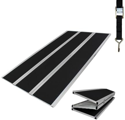 DREIBREIT by TRUTZHOLM Alu Auffahrrampe 255 cm extra lang 2-Fach klappbar Tragkraft 1020 kg Alu beschichtet