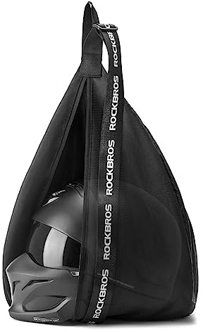 ROCKBROS Borsa da Portacasco Moto, Borsa per Casco Bici, Zaino Sportivo Portatile, Sacca Porta Casco, Universale per Casco moto bicicletta Sci, Basket, Calcio, Grande Capacità 15L