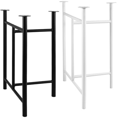 Natural Goods Berlin 2X Tischgestell Trestle - Tischfüße Weiß - Metallfüße 58 x 72 cm - Arbeitsbock 2er Set - DIY Metall Tischbeine Outdoor - Montageböcke Werkbank Gestell Pulverbeschichtet