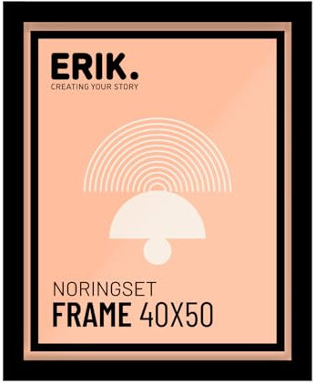 Grupo Erik Cornice 40x50 cm Nera - Portafoto da Parete 40x50 cm in MDF Effetto Legno per Poster, Quadri, per Puzzle o Foto | Cornice da Parete con Packaging Protetto durante il Trasporto