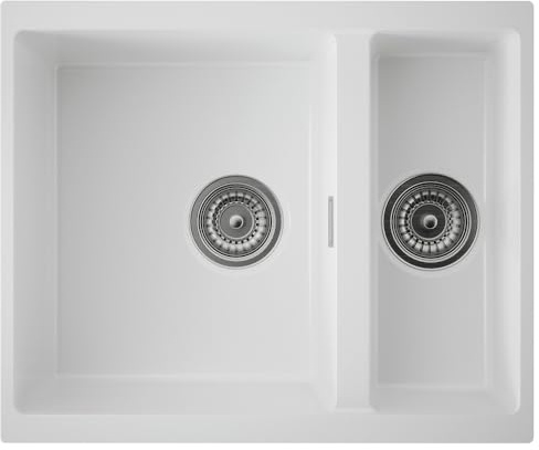Astini Dante 1.5 Bowl Ceramic White Reversible Undermount Kitchen Sink & Waste