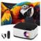 Mini Projector, WiFi Projector 1080P Full HD Supported, Portable Phone Projector 4K Projector for Home Cinema, Movie Projector Compatible with iOS/Android/TV Stick/HDMI/USB/PC