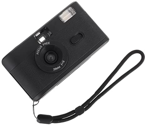 Uonlytech Macchina Fotografica Analogica Riutilizzabile 35mm, Flash Incorporato, Corpo in Abs Nero, senza Batteria, per Fotografia Vintage