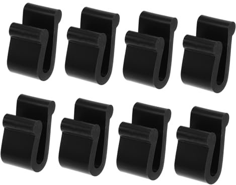 WATIIFUFU 8-Piece Silicone Pot Lid Lifters and Cookware Protector Clips Set Non-Slip Oven Lid Bumper Holders for Kitchen Storage Black