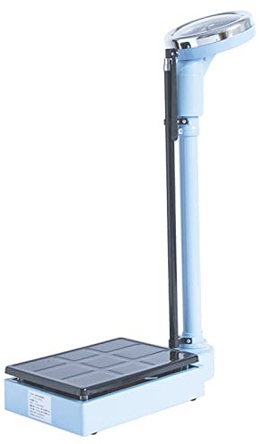 Bilancia per altezza e peso/Bilancia da bagno Bilancia a colonna meccanica/meccanica, con asta di altezza regolabile, facile da leggere, display quadrante oversize, asta telescopica 190 cm, portata 1