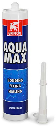 Griffon AQUA MAX Konstruktions- und Dichtklebstoff SMP-Polymer - Wasserfest und Lösemittelfrei - Für Schwimmbadbau Teichbau Nasszellen und Landwirtschaft - UV- und Wetterbeständig (Weiß)