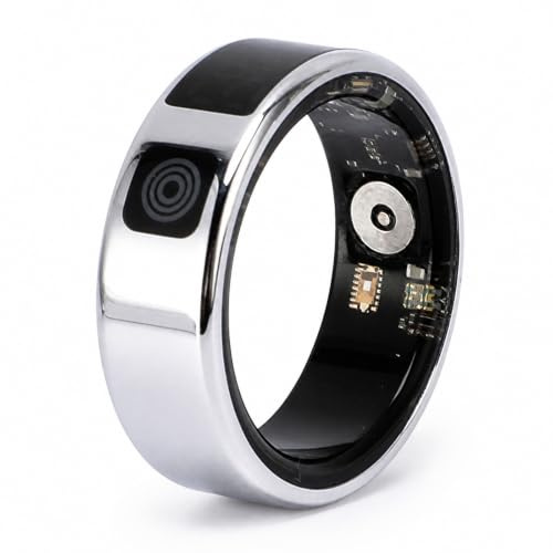 Smart Ring, Edelstahl -Smart Ring mit App Display Bildschirm IP68 Wasserfestes Echtzeit -Tracking, Mobile App -Verbindung, Zum Wandern, Radfahren, Laufen