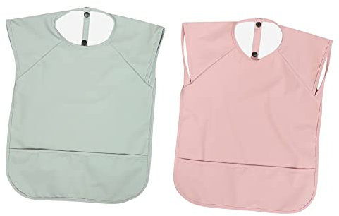 CIMAXIC 2stücke Pack Pu Esslätzchen Schürze Ärmel Babylätzchen Für Mahlzeiten Schutz