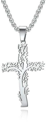 Sumpgle Albero della Vita Della Croce Collana Acciaio Inox Stile Europeo e Americano Elegante Usura Per Uomini E Donne Titanio Ciondolo In Acciaio