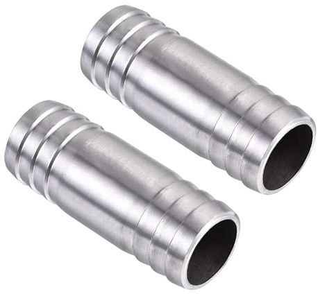 TA-VIGOR 2 accesorios de manguera de púas, acoplador recto de 25 mm x 65 mm, conectores de manguera de aire, adaptador rápido de acero inoxidable para tubería de aire, línea de combustible, tubería de